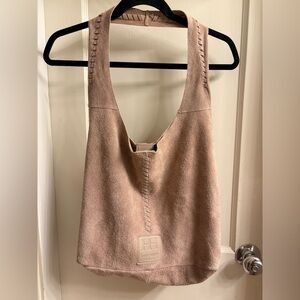 HAUTE HIPPIE Taupe Suede Hobo Bag